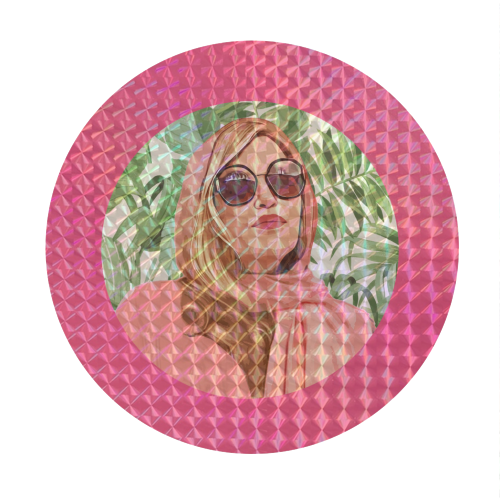 GLAM JEN - Circle Sticker by DOLLY WOLFE