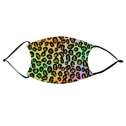 glitter rainbow leopard print - face cover mask by Anastasios Konstantinidis