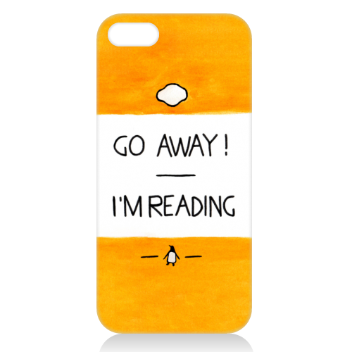 Go Away, I'm Reading - Watercolour Illustration - unique phone case by A Rose Cast - Karen Murray