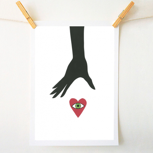 Hand & Heart - A1 - A4 art print by Yazmin Brooks