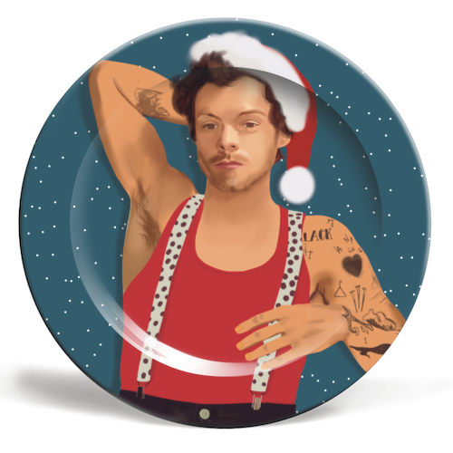 Harry Little Christmas - ceramic dinner plate by AbiGoLucky