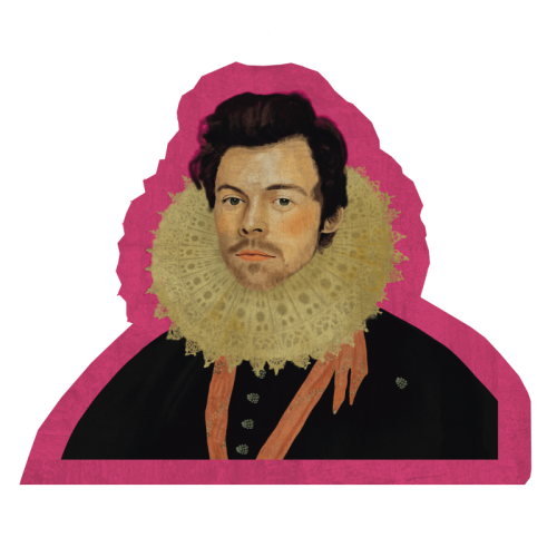 Harry Renaissance Painting Pink - Die Cut Sticker by AbiGoLucky