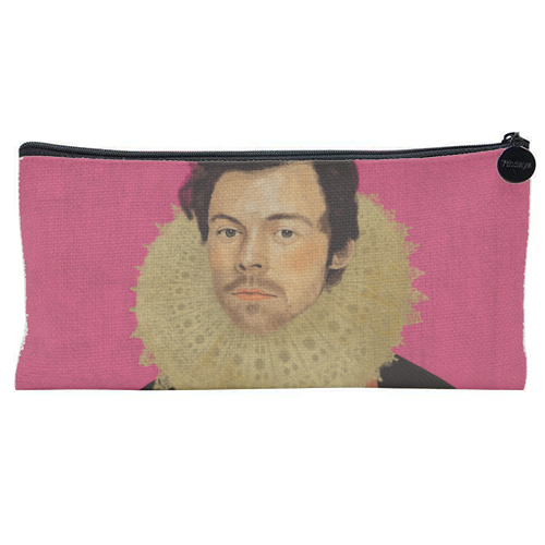 Harry Renaissance Painting Pink - flat pencil case by AbiGoLucky