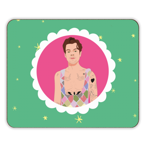 Harry Pretty in Pink And Green - designer placemat by Laura Lonsdale