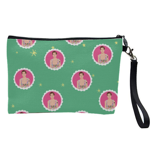 Harry Pretty in Pink And Green - pretty makeup bag by Laura Lonsdale