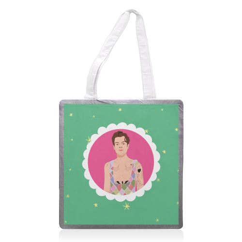 Harry Pretty in Pink And Green - printed canvas tote bag by Laura Lonsdale