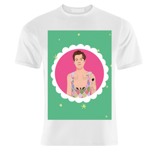 Harry Pretty in Pink And Green - unique t shirt by Laura Lonsdale