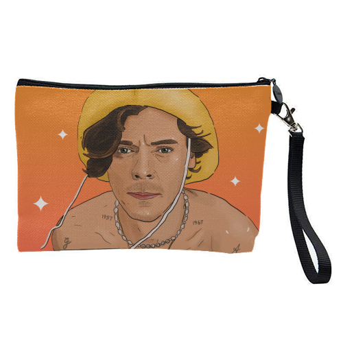 H in Yellow Hat - pretty makeup bag by The Queer Store