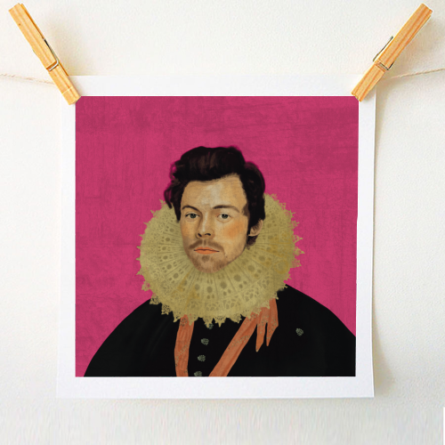 Harry Renaissance Painting Pink - A1 - A4 art print by AbiGoLucky