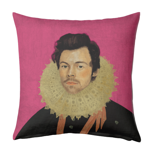 Harry Renaissance Painting Pink - designed cushion by AbiGoLucky