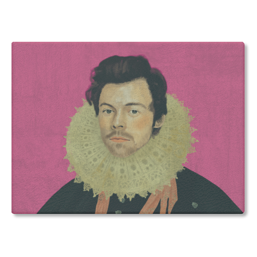 Harry Renaissance Painting Pink - glass chopping board by AbiGoLucky