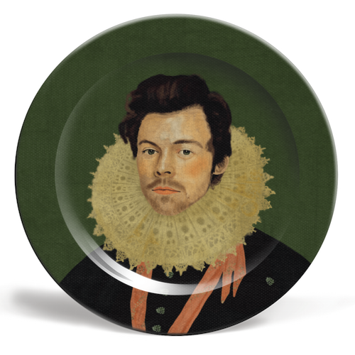 Harry Renaissance Portrait - ceramic dinner plate by AbiGoLucky