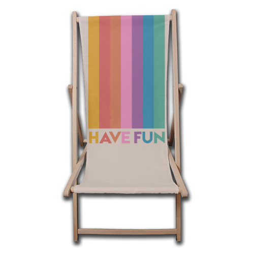 HAVE FUN RAINBOW TYPE - canvas deck chair by Ania Wieclaw