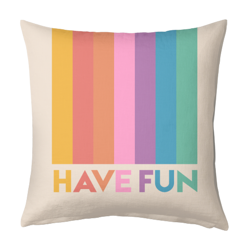 HAVE FUN RAINBOW TYPE - designed cushion by Ania Wieclaw