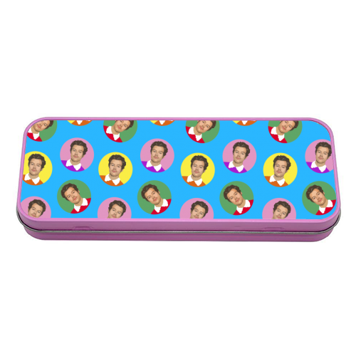 Hazza Balls Blue - tin pencil case by DOLLY WOLFE