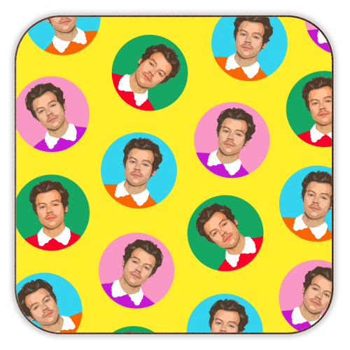 Hazza Balls Yellow - personalised beer coaster by DOLLY WOLFE