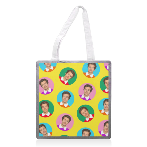 Hazza Balls Yellow - printed canvas tote bag by DOLLY WOLFE