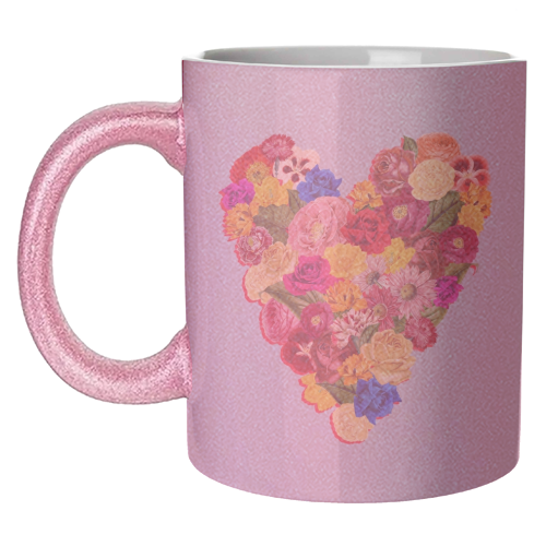 Heart Floral - unique mug by Frida Floral Studio