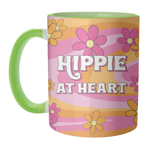 Hippie At Heart - unique mug by Laura Lonsdale