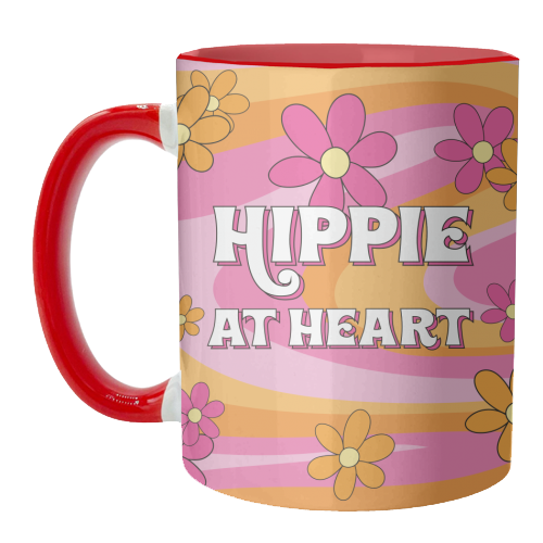 Hippie At Heart - unique mug by Laura Lonsdale