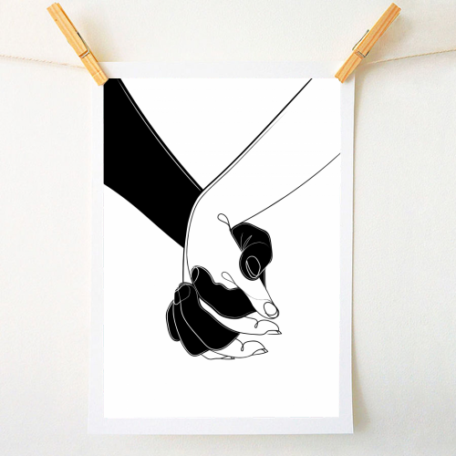 Holding Onto Love Hand Drawing - A1 - A4 art print by Adam Regester