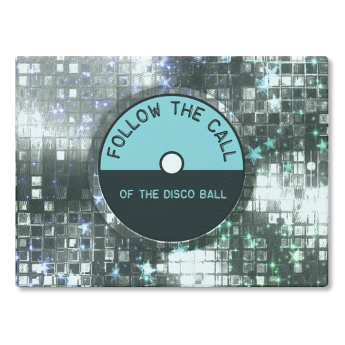 Say it with Vinyl Disco - Silver - glass chopping board by Luxe and Loco