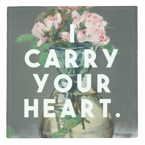 I Carry Your Heart - personalised beer coaster by The 13 Prints