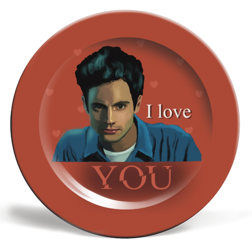 I love YOU Netflix Series - ceramic dinner plate by Giddy Kipper