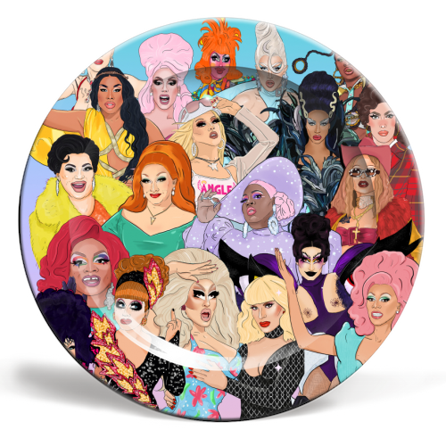 Icons Only - Ru Paul's Drag Race - ceramic dinner plate by The Queer Store