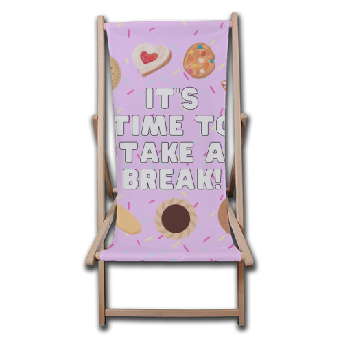 It's Time To Take A Break - canvas deck chair by Lilly Rose