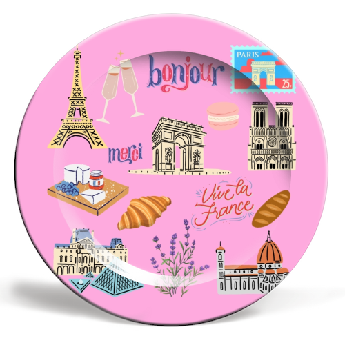 J'adore Paris - ceramic dinner plate by Lilly Rose