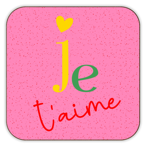 Je T'aime - personalised beer coaster by Lisa Wardle