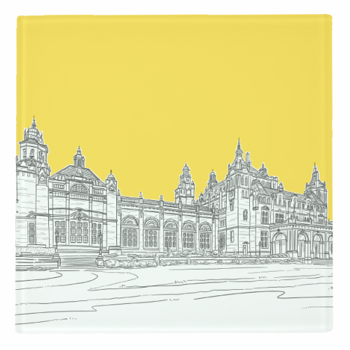 Kelvingrove Art Gallery & Museum, Glasgow (Scotland) - Yellow Colour Pop - personalised beer coaster by Adam Regester