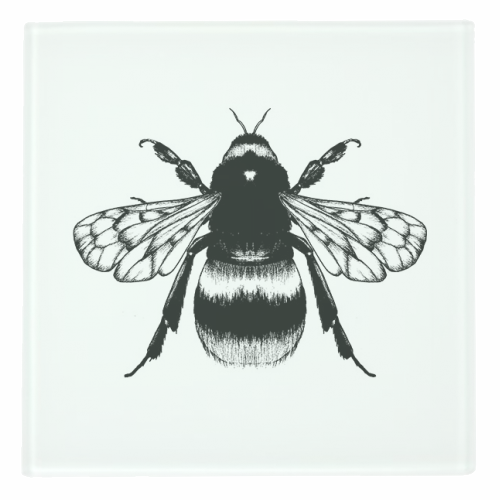 King Bee Monochrome - personalised beer coaster by Eleanor Soper