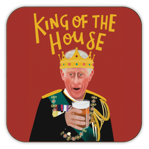 King Charles King of the House - personalised beer coaster by AbiGoLucky