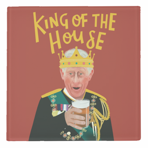 King Charles King of the House - personalised beer coaster by AbiGoLucky