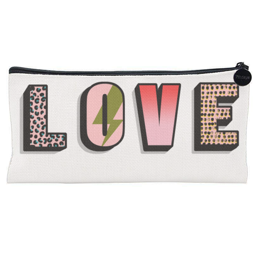 L O V E - flat pencil case by Nichola Cowdery