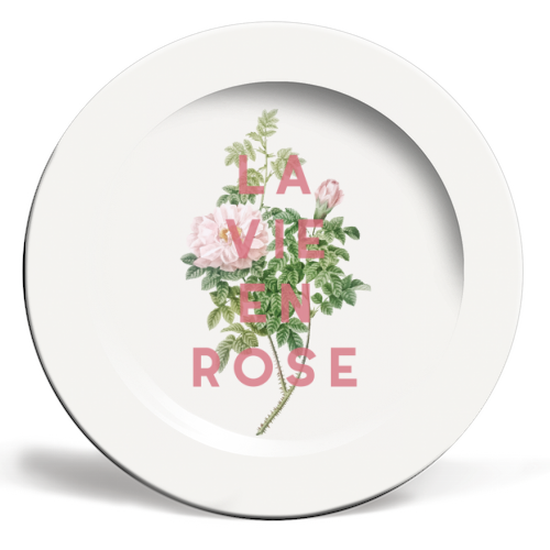 La vie en rose - ceramic dinner plate by The 13 Prints