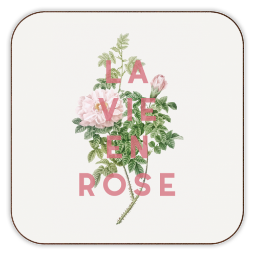 La vie en rose - personalised beer coaster by The 13 Prints