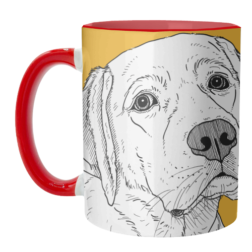 Labrador Dog Portrait - unique mug by Adam Regester