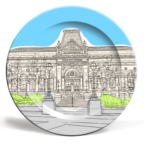 Leeds City Museum Illustration - ceramic dinner plate by Adam Regester