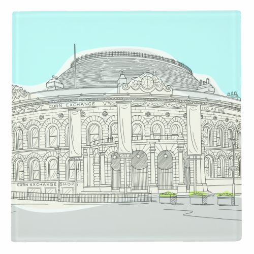 Leeds Corn Exchange (West Yorkshire) Illustration - personalised beer coaster by Adam Regester