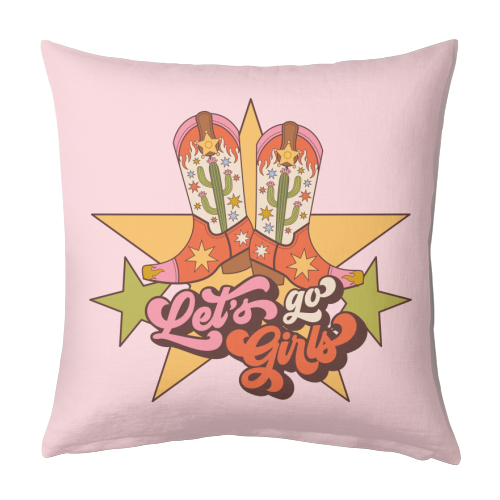 Let's Go Girls - designed cushion by Claire Atwood