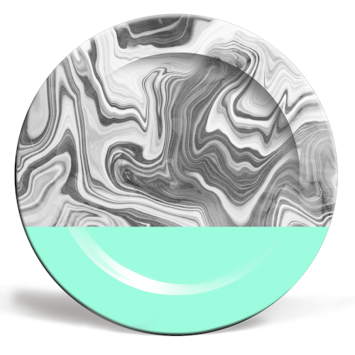 Liquid Sea - ceramic dinner plate by EMANUELA CARRATONI