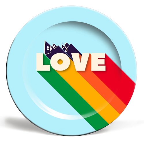 LOVE IS LOVE - ceramic dinner plate by Ania Wieclaw