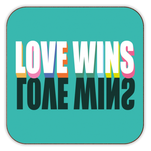 Love Wins 3D - personalised beer coaster by Luxe and Loco