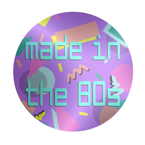 Made in the eighties print - Circle Sticker by The Girl Next Draw