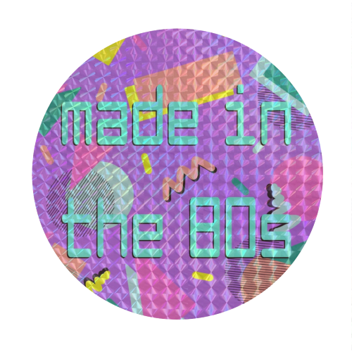 Made in the eighties print - Circle Sticker by The Girl Next Draw