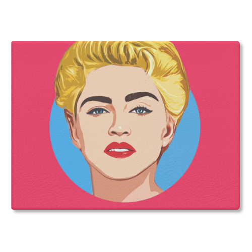 Queen of Pop - glass chopping board by DOLLY WOLFE