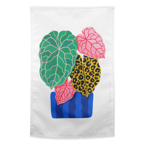 Maximalist Botanical Plant Illustration - funny tea towel by Natalie Rodrigues